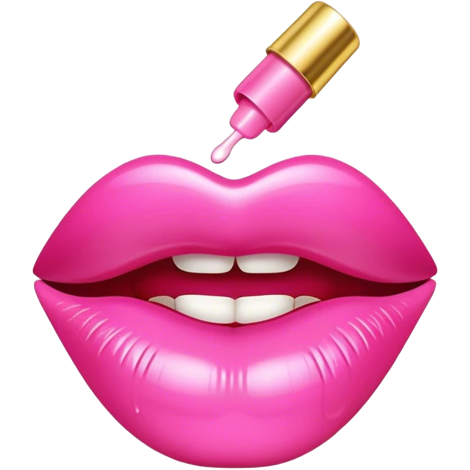 pink lipgloss with gold detail  emoji