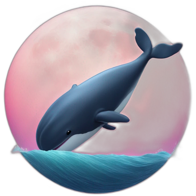 whale on the pink moon emoji