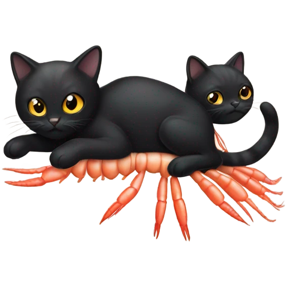 black cat in a shrimps body  emoji