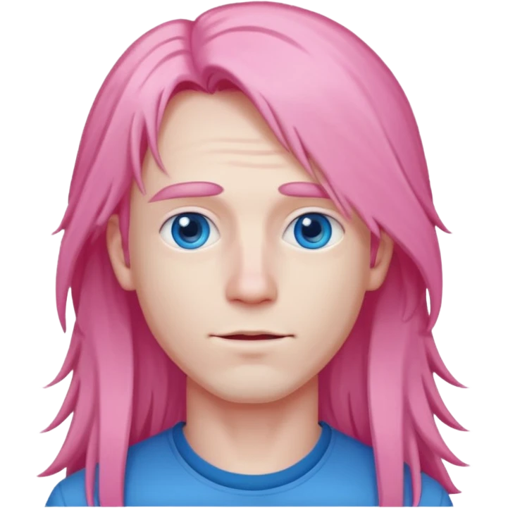 guy with pink long hair emoji