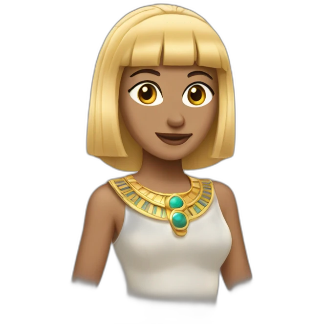 Cleopatra with blonde hair dancing emoji