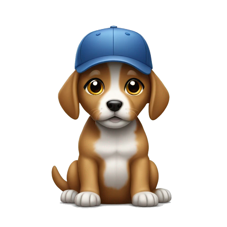 Puppy wearing a baseball cap emoji