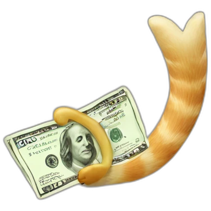 An animals tail giving money emoji