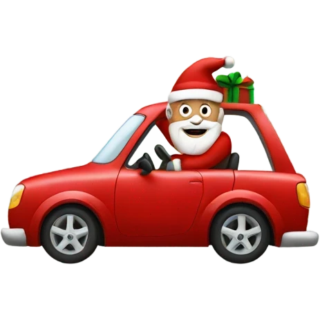 Santa driving car emoji