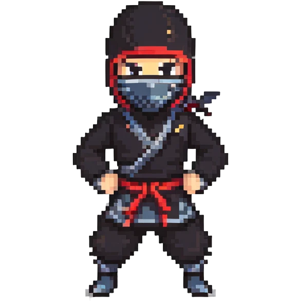 masked ninja in action stance emoji