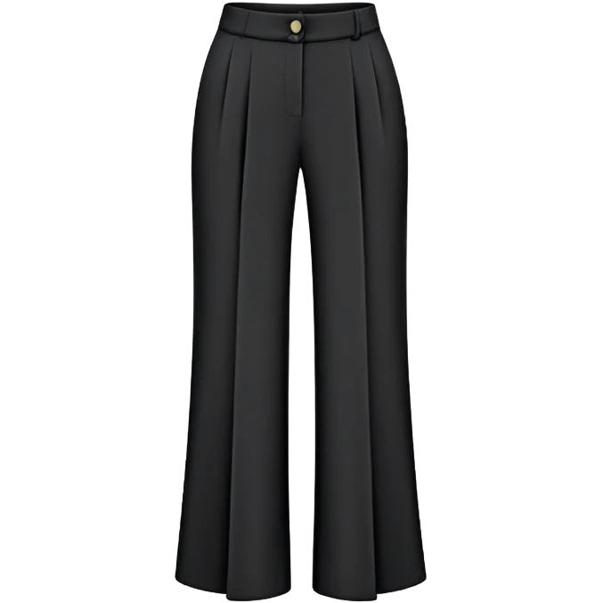 only the palazzo pants garment, moderate wide leg dress pants, formal with button, isolated flat lay, no human, no model, just the clothing item on white background emoji