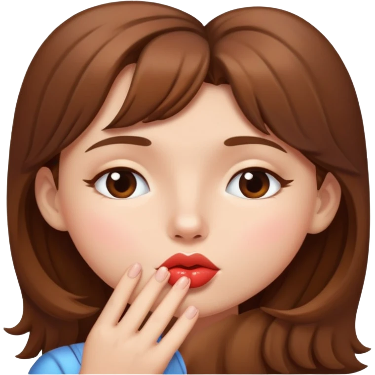 Brown hair girl Kissing emoji
