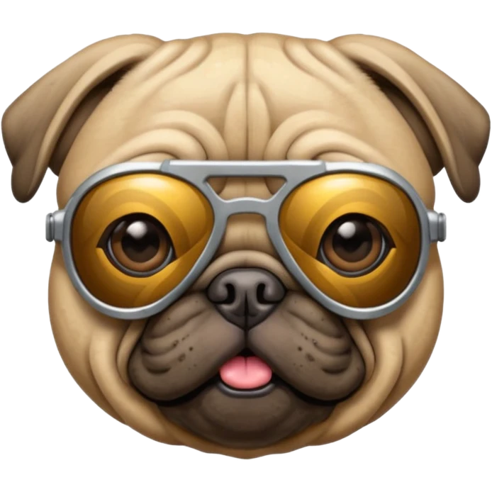 pug wearing cyberpunk sunglasses emoji