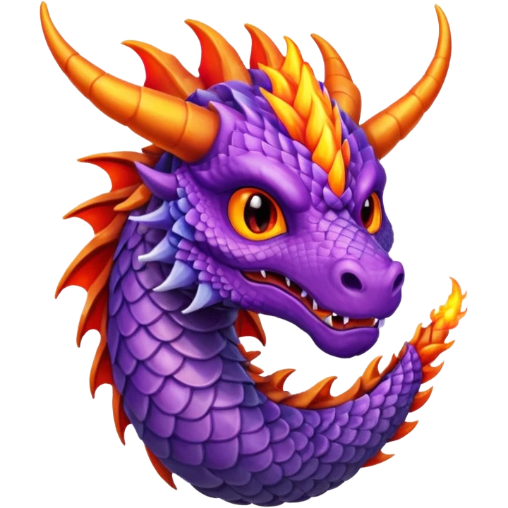 purple dragon breathing fire emoji