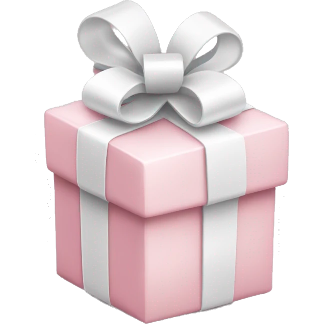 Light pink Christmas gifts under a white Christmas tree  emoji