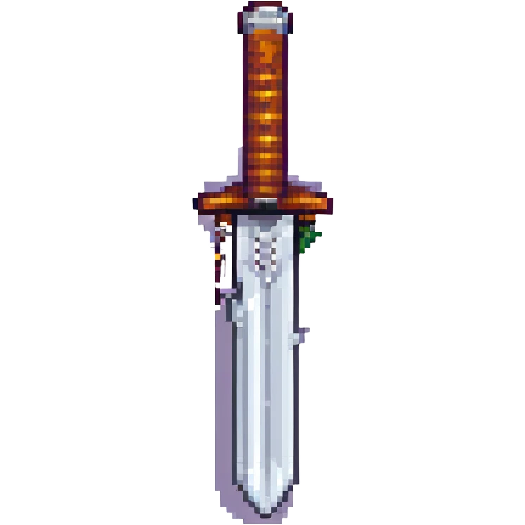 pixel art Minecraft sword, 64x64 pixel resolution, blocky style emoji