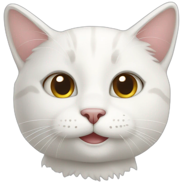 White cat smiles emoji