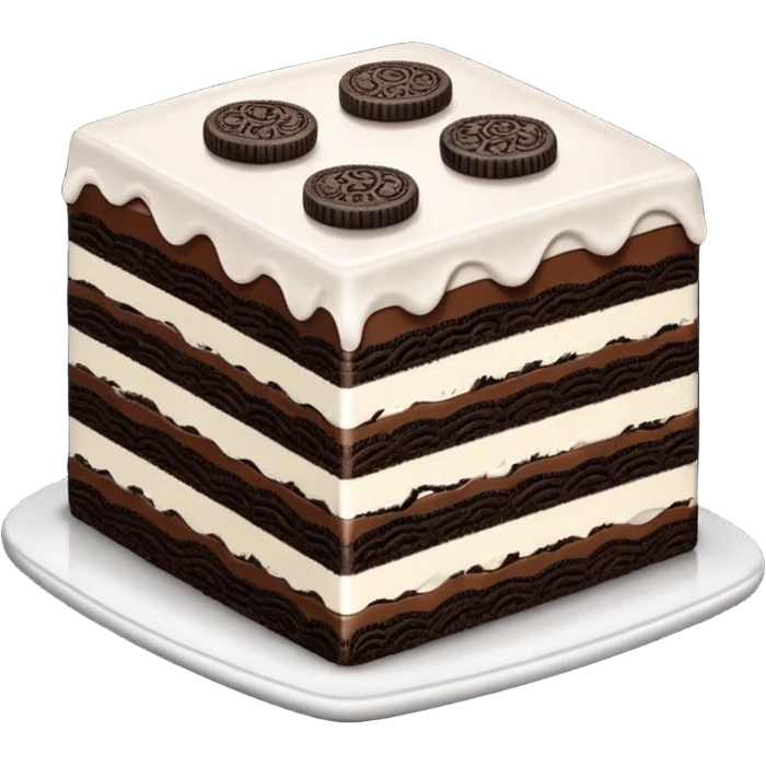 oreo cake square shape slim layer one topping oreo emoji