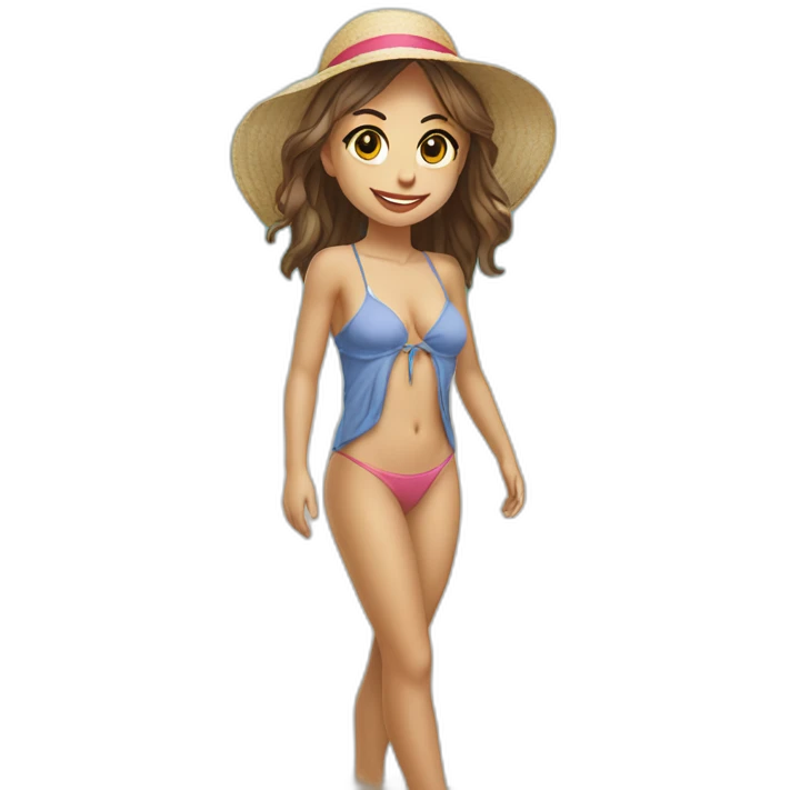 Riley reid standing on the beach ready for a shoo emoji