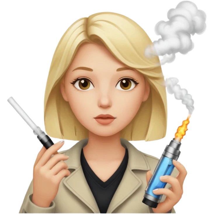 Blonde girl vaping  emoji