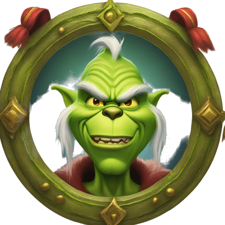 The grinch playing world of Warcraft  emoji