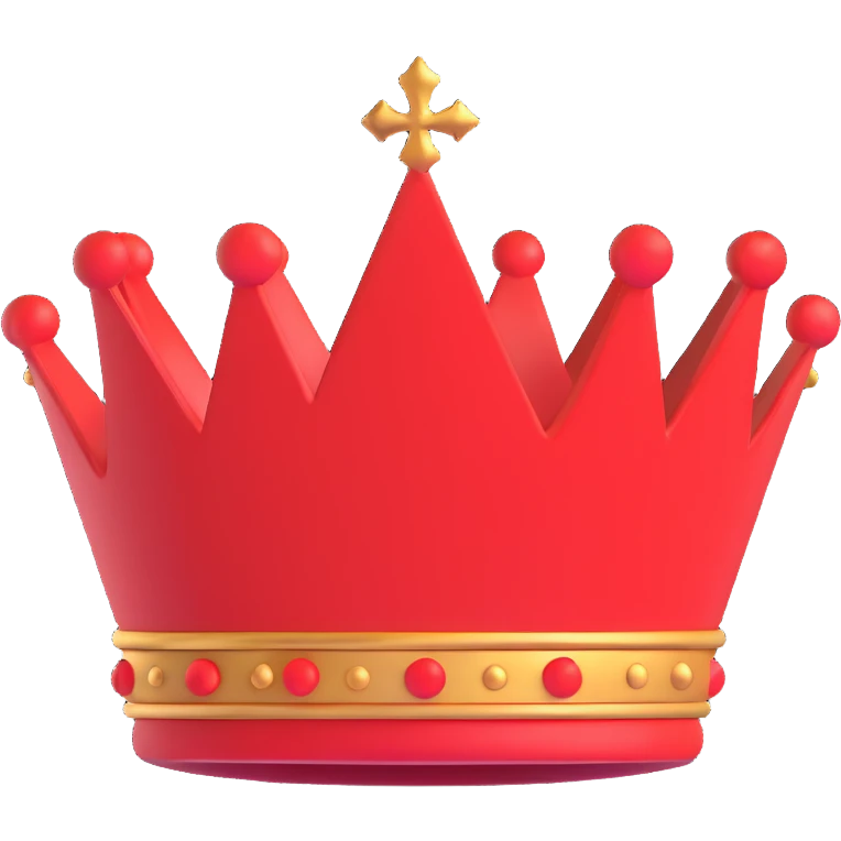 red crown, 3d emoji style emoji