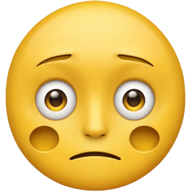 Generate me a blank face emoji with the upper eyelid half closed make it the original yellow emoji emoji