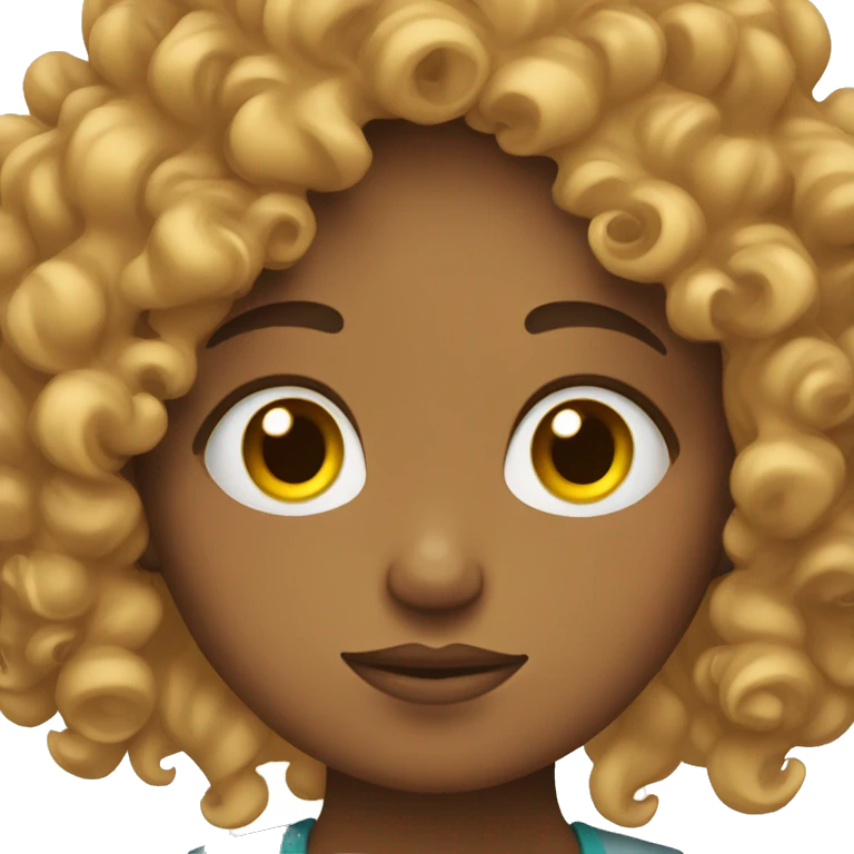 Curly hair girl sleepy  emoji