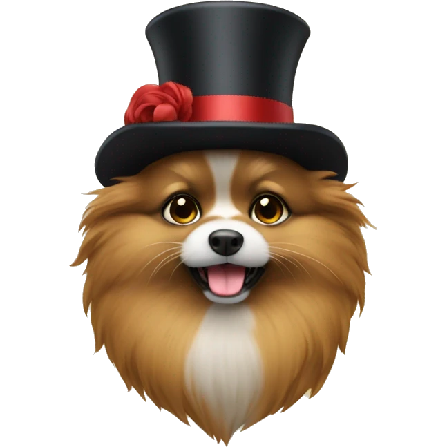 Pomaranian With top hat emoji
