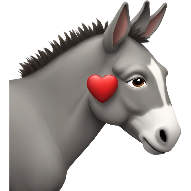 Donkey holding a heart emoji