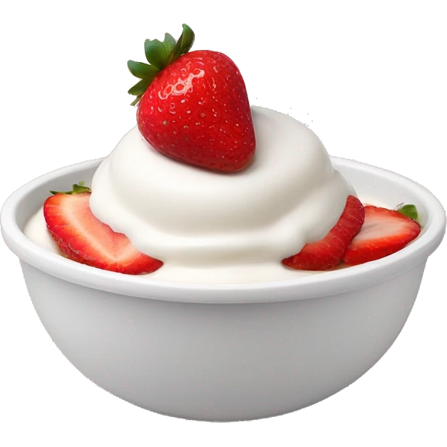 yogurt bowl with strawberries on top emoji