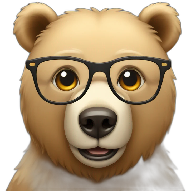 Bear wearing a single-eyeglass emoji