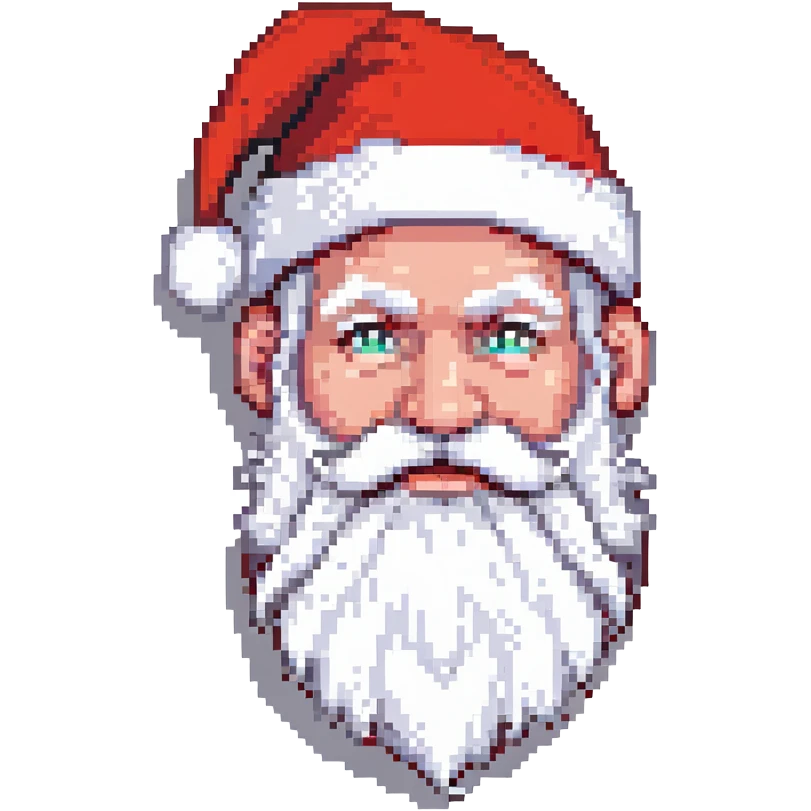 Santa Claus head with white beard and red hat emoji