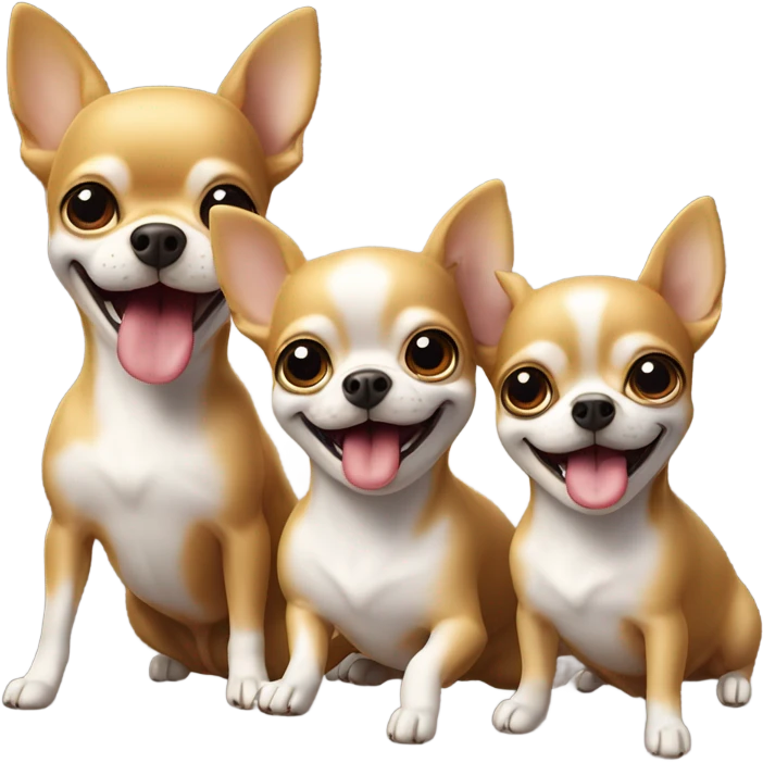 three chihuahuas playing emoji