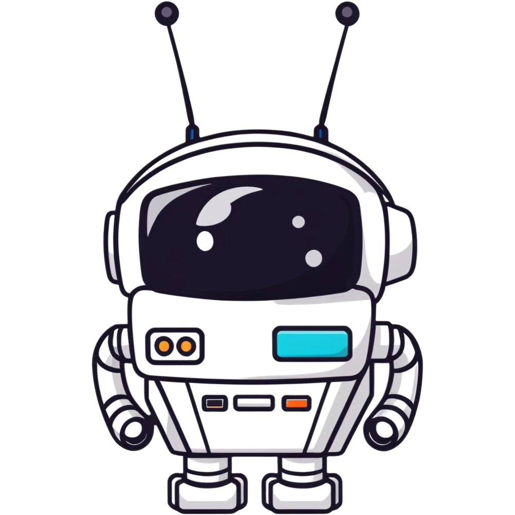 Retro-futuristic robot with a boxy head and antennas emoji