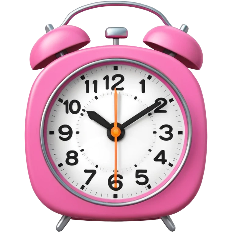 pink alarm clock with the white face emoji