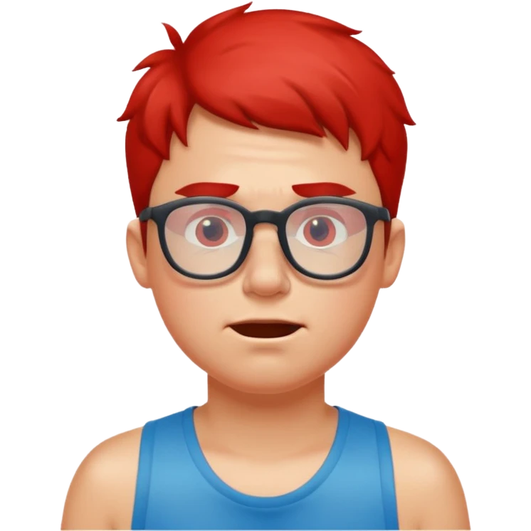 A sweaty bespectacled boy who has just finished a 5K run emoji