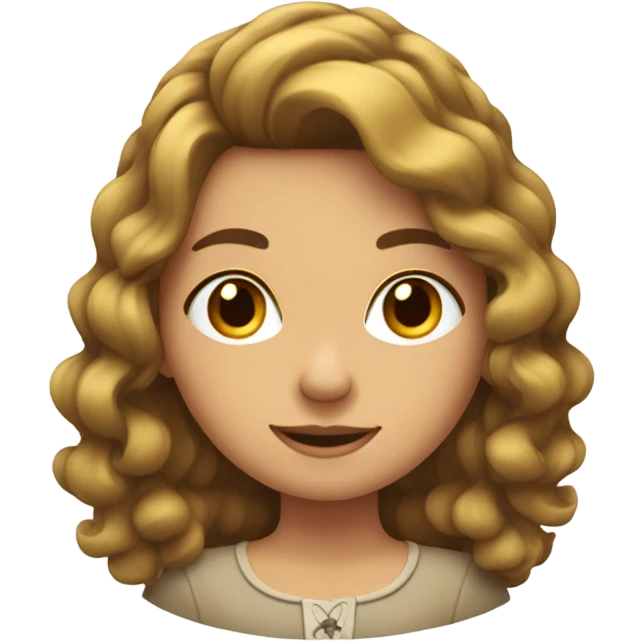 fille aux cheveux châtain ondulés emoji