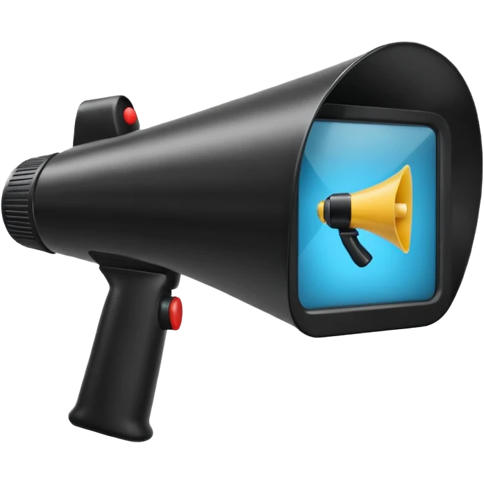 megaphone with a video emoji