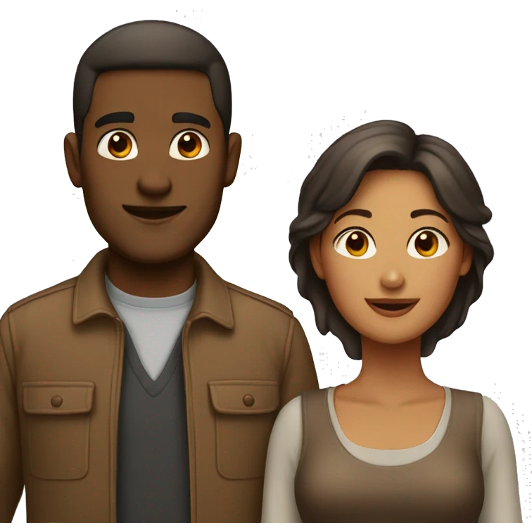 Matching brown man and woman emoji