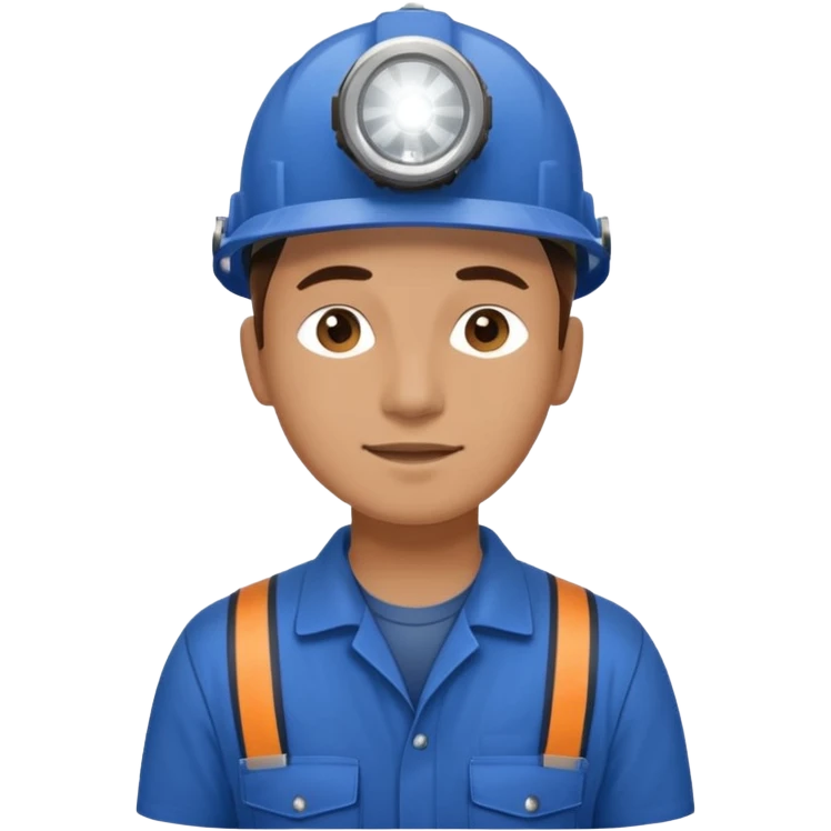 Technician + headlamp + blue jumpsuit, Repair Crew. emoji