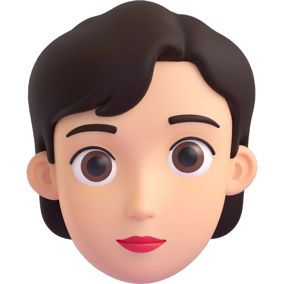 A human face with dark hair emoji