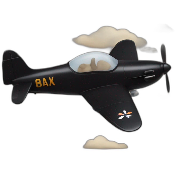black cat that is a pilot with cream smudge on face emoji