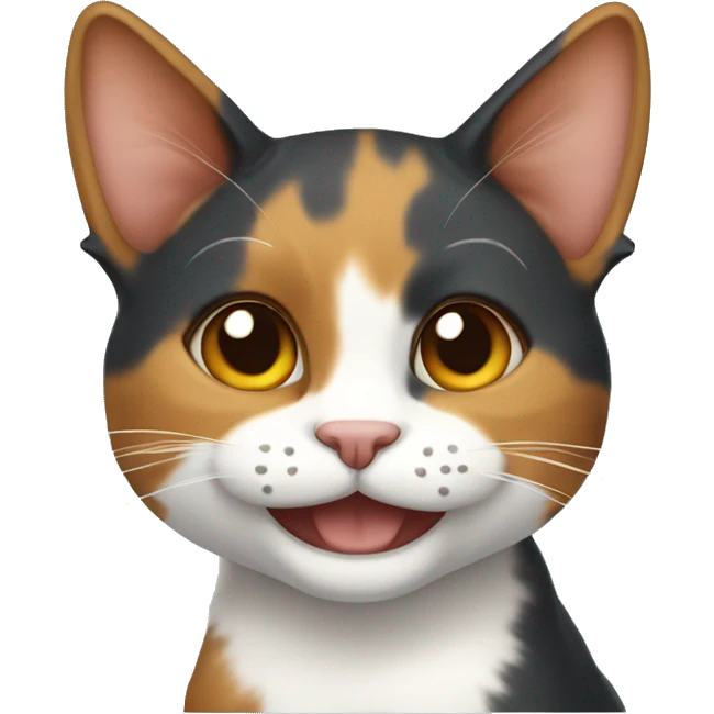 Calico cat smiling emoji