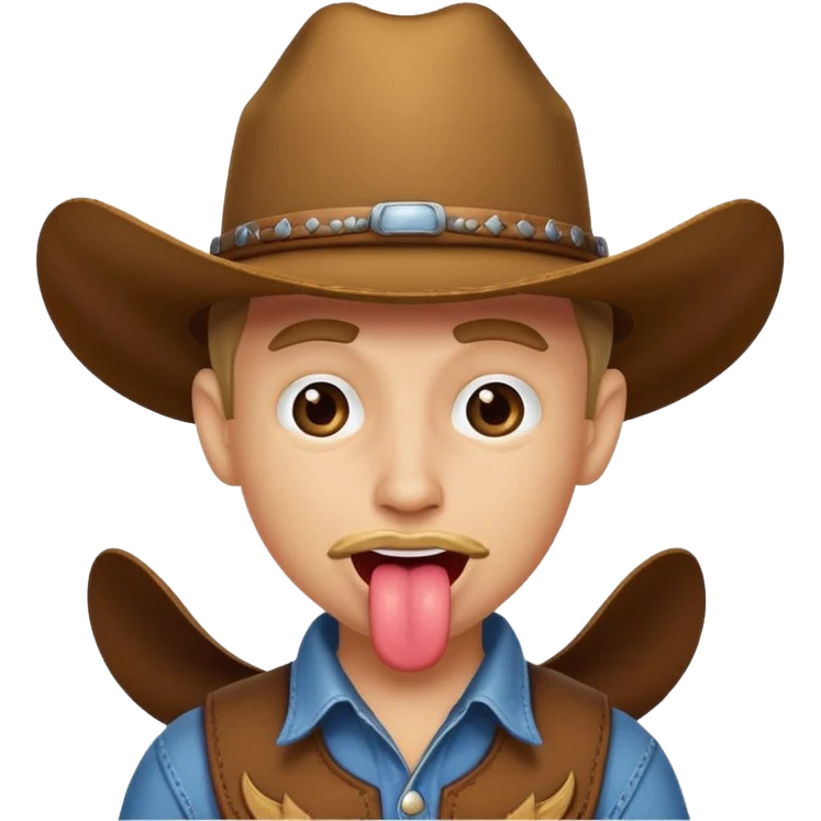 cowboy face sticking tongue out😛 emoji