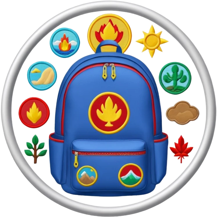 A backpack patch emoji
