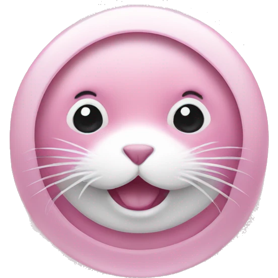 Pink and white seal emoji