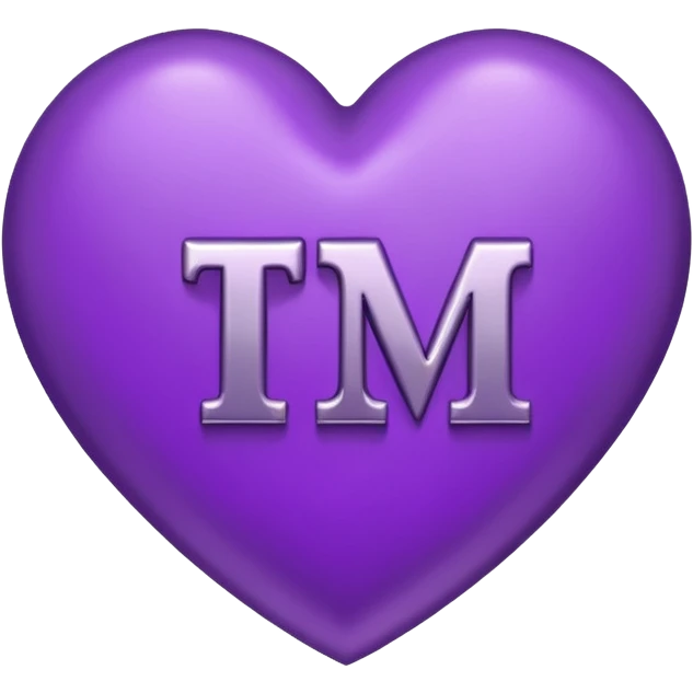 t and m initials inside a purple heart emoji