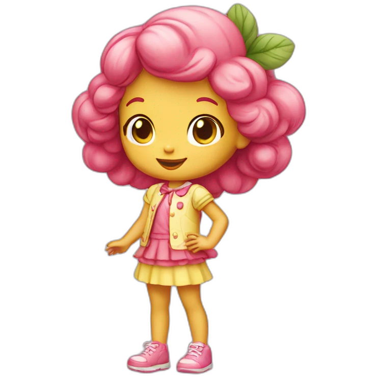 strawberry shortcake girl yellow emoji