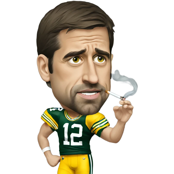 Aaron rodgers smoking a cig  emoji