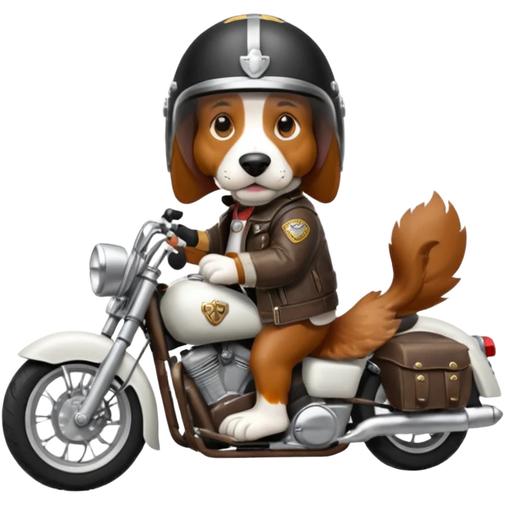 mad bassett hound on a motorcycle emoji
