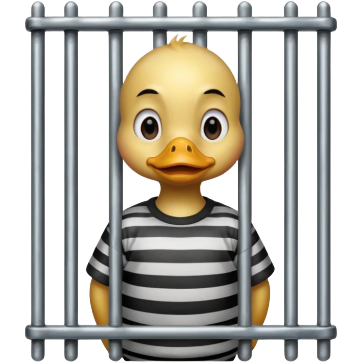 duckling thief gripping jail bars emoji