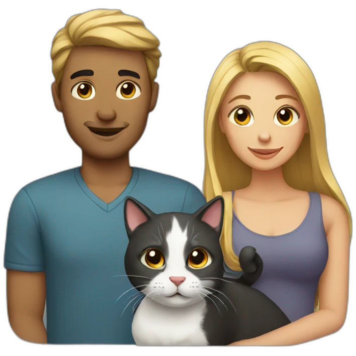 Couple with cat emoji