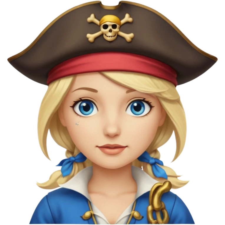 blonde woman blue eyes pirate emoji