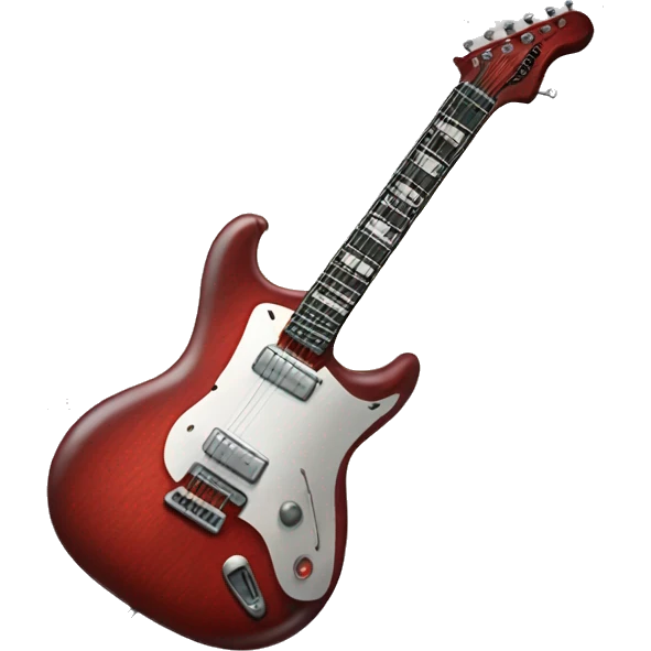 Electric guitar with the body of an anatomically correct human heart emoji